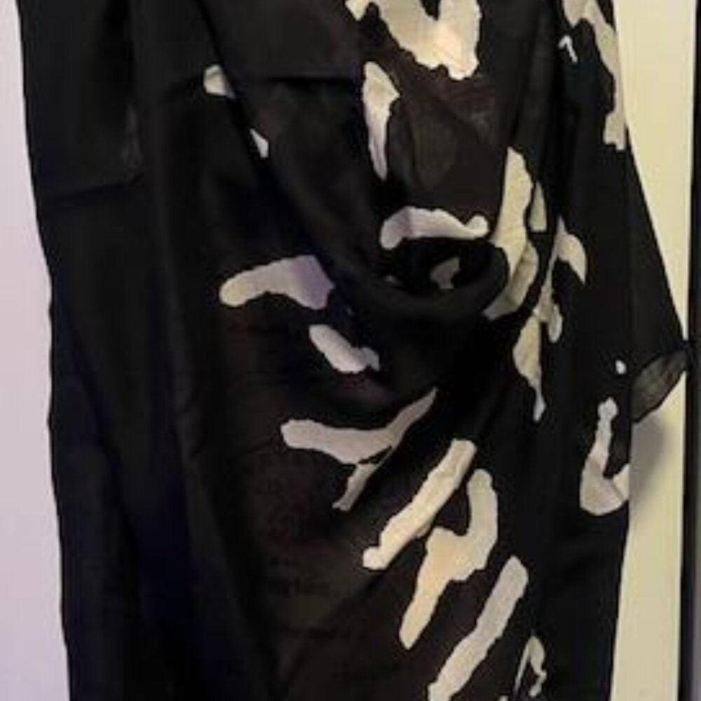 Givenchy Paris Black Logo Address Square Scarf NWOT Retail $495